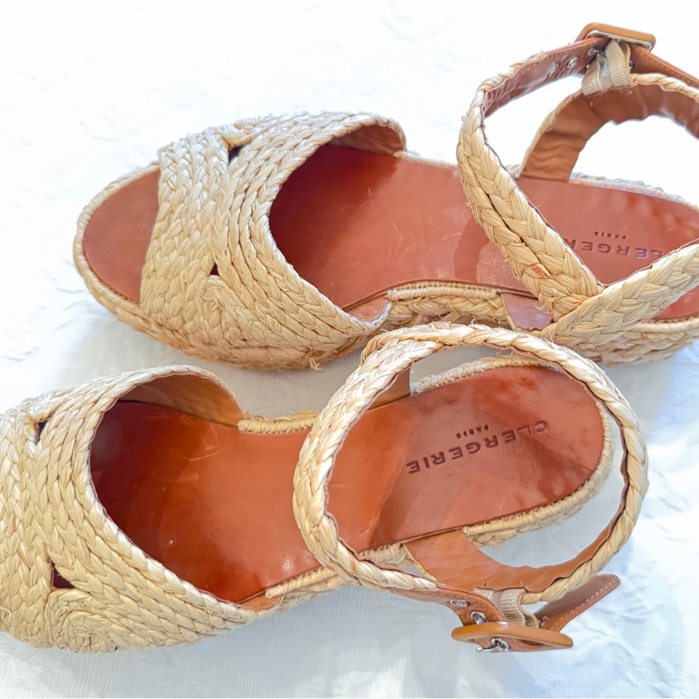 Robert Clergerie Tan Braided Espadrille Sandals